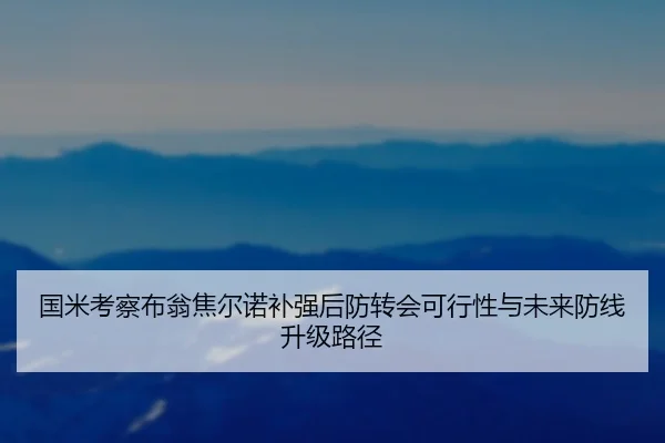 国米考察布翁焦尔诺补强后防转会可行性与未来防线升级路径